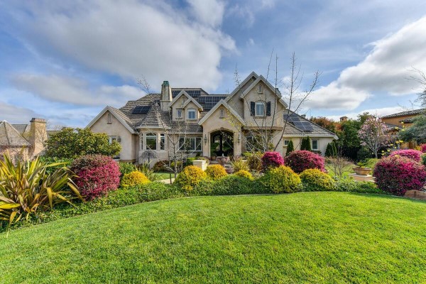 A beautiful residential garden with proper tree and shrub care